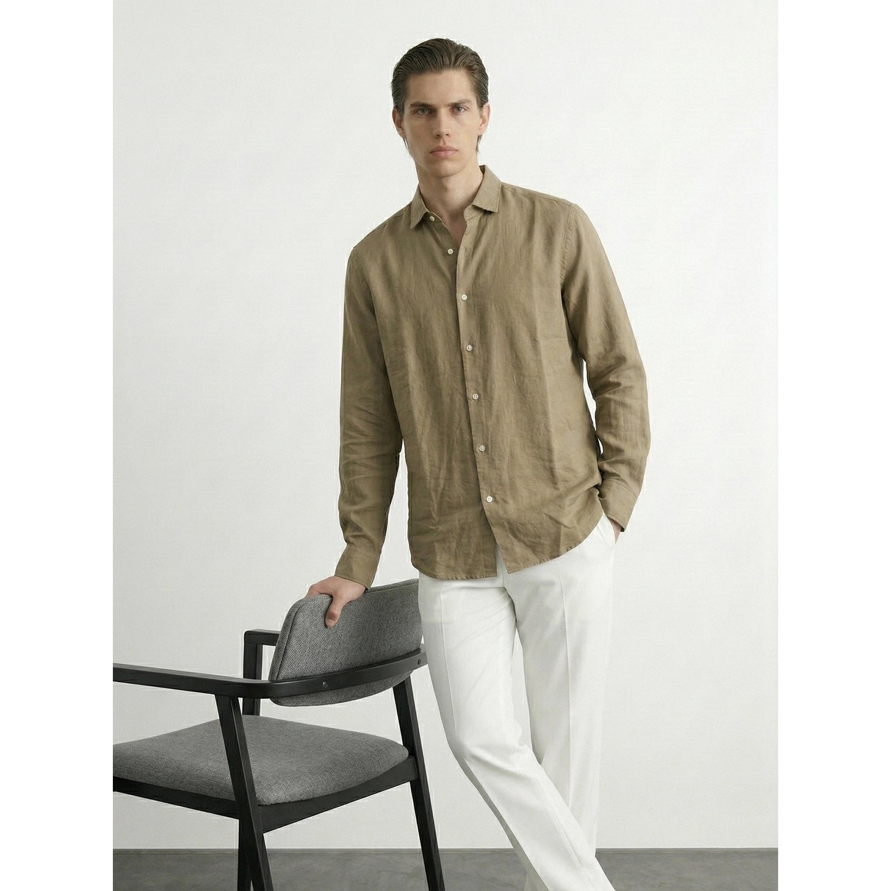 Coffee Linen Oversized Shirt | Montivo Pakistan