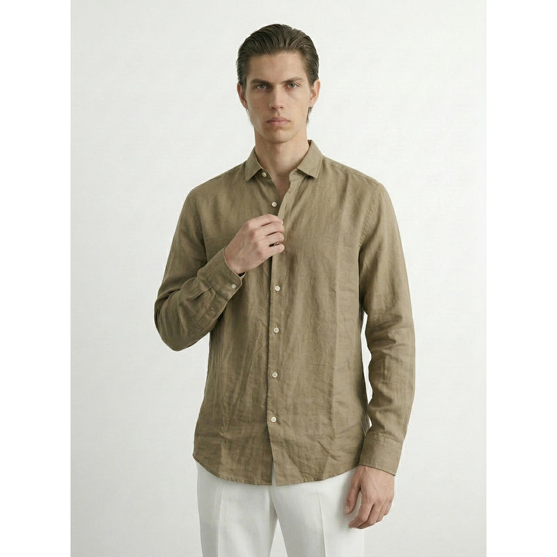 Coffee Linen Oversized Shirt | Montivo Pakistan