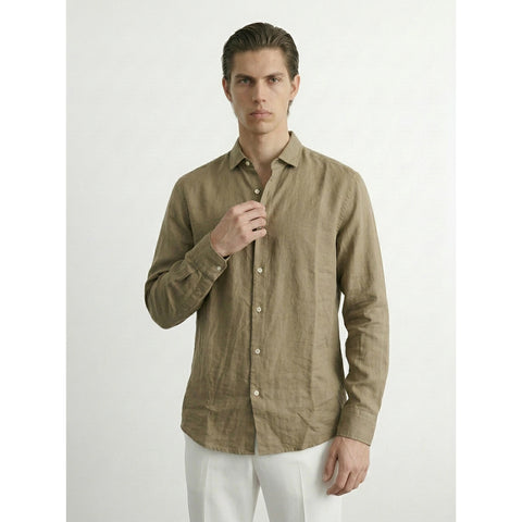 Coffee Linen Oversized Shirt | Montivo Pakistan