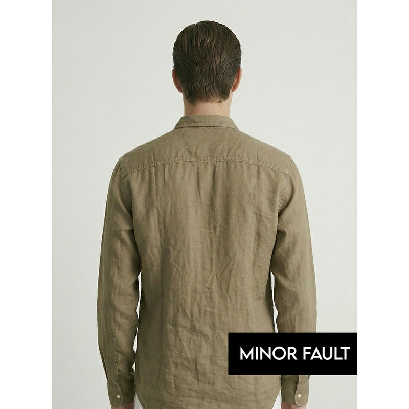 (Minor Fault) Coffee Linen Oversized Shirt | Montivo Pakistan