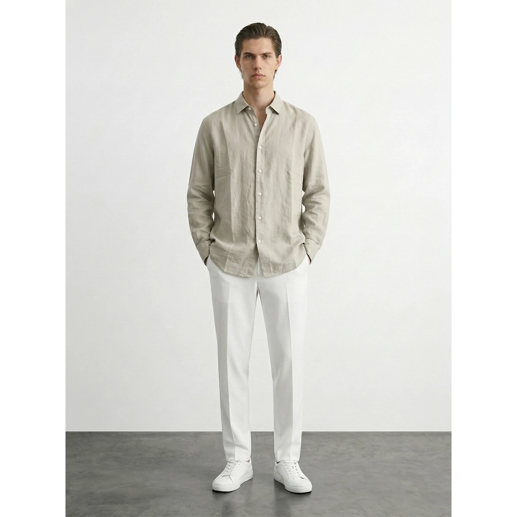 Ivory Linen Oversized Shirt | Montivo Pakistan