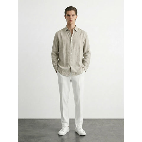 Ivory Linen Oversized Shirt | Montivo Pakistan