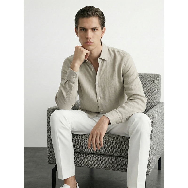 Ivory Linen Oversized Shirt | Montivo Pakistan