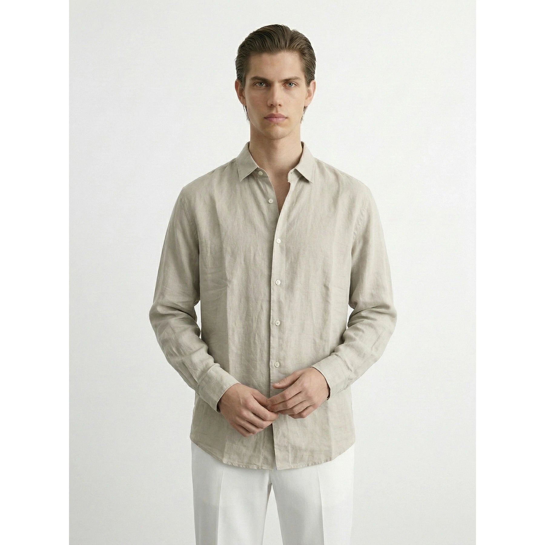 Ivory Linen Oversized Shirt | Montivo Pakistan