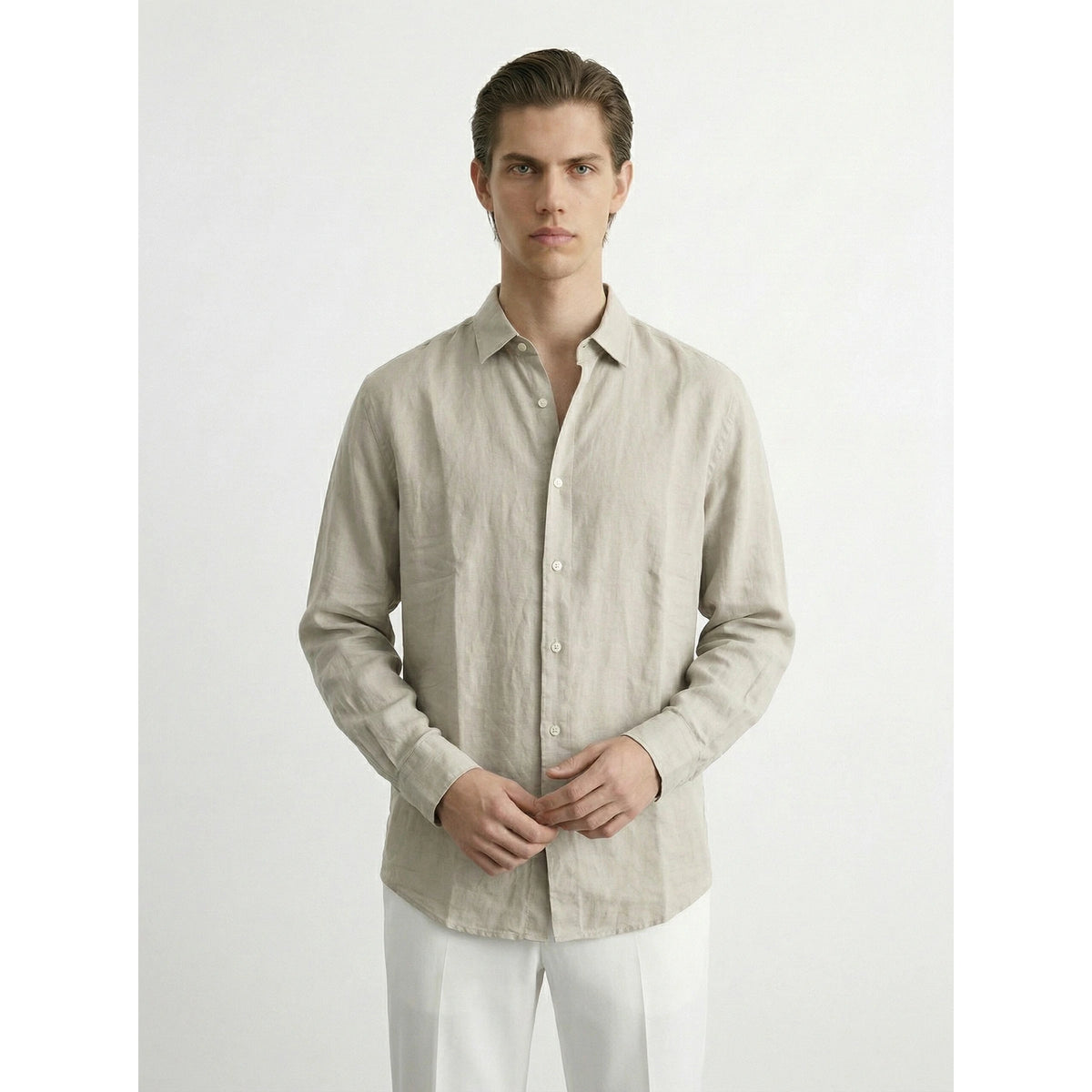 Ivory Linen Oversized Shirt | Montivo Pakistan