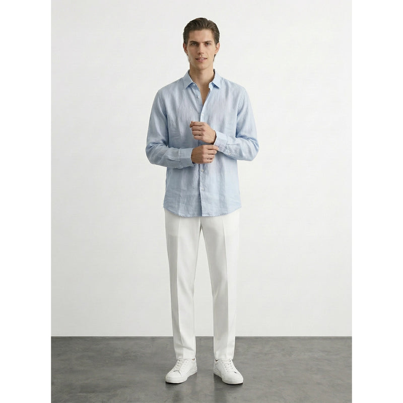 Light Blue Linen Oversized Shirt | Montivo Pakistan