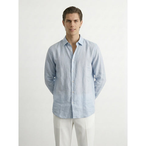 Light Blue Linen Oversized Shirt | Montivo Pakistan