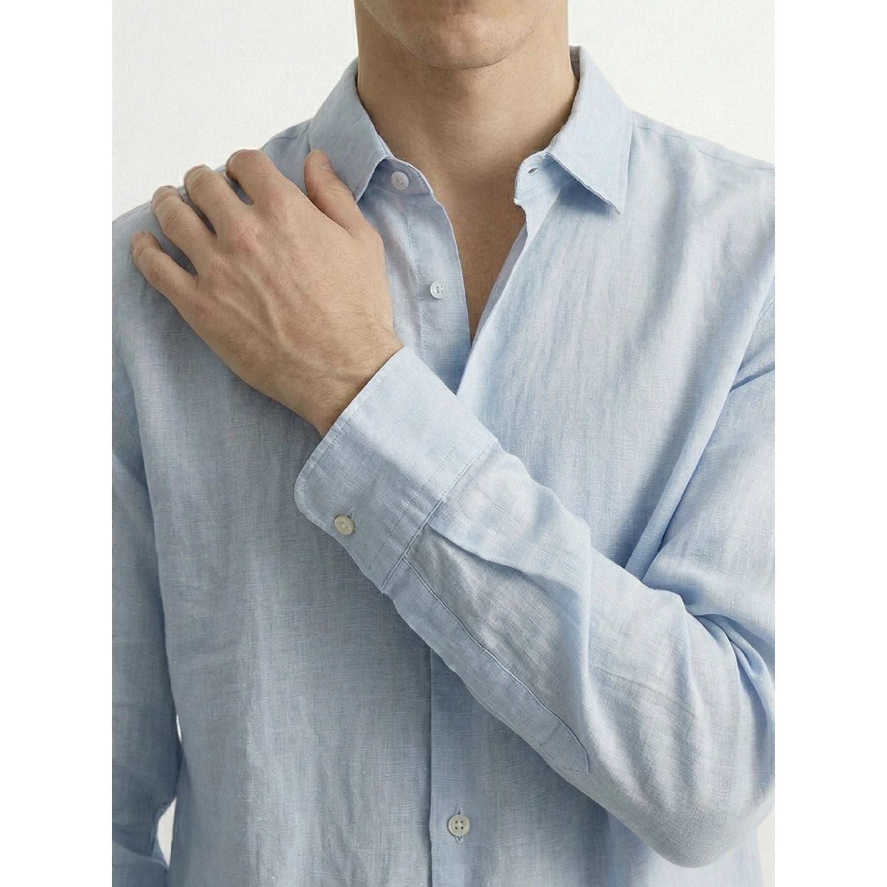 Light Blue Linen Oversized Shirt | Montivo Pakistan