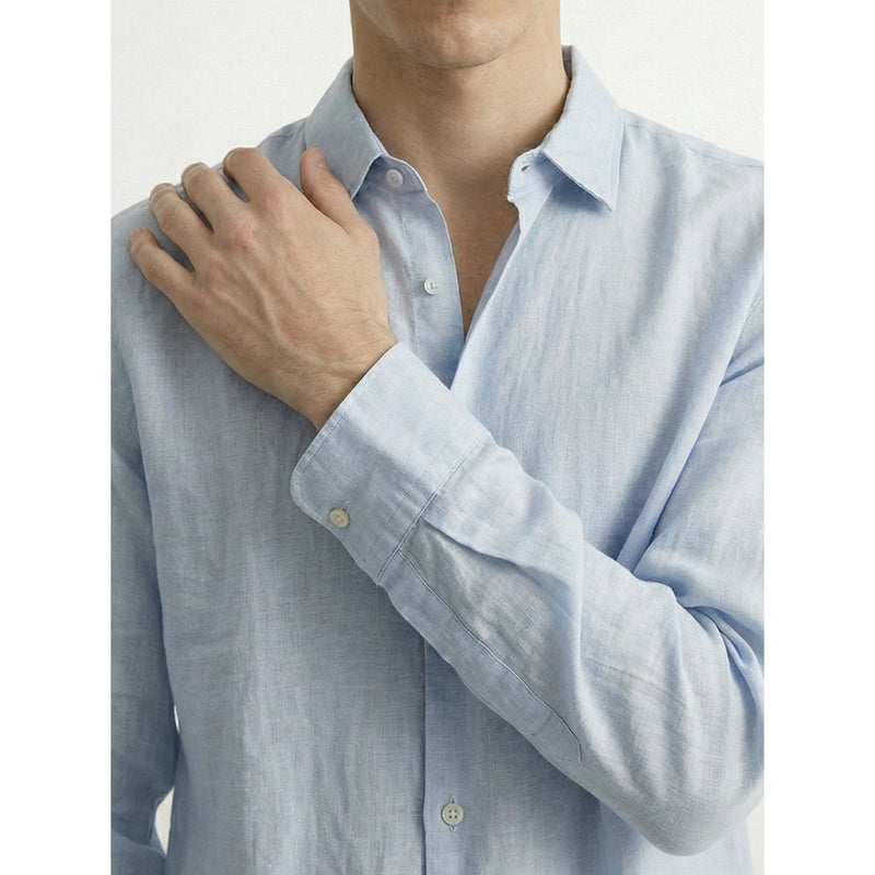 Light Blue Linen Oversized Shirt | Montivo Pakistan