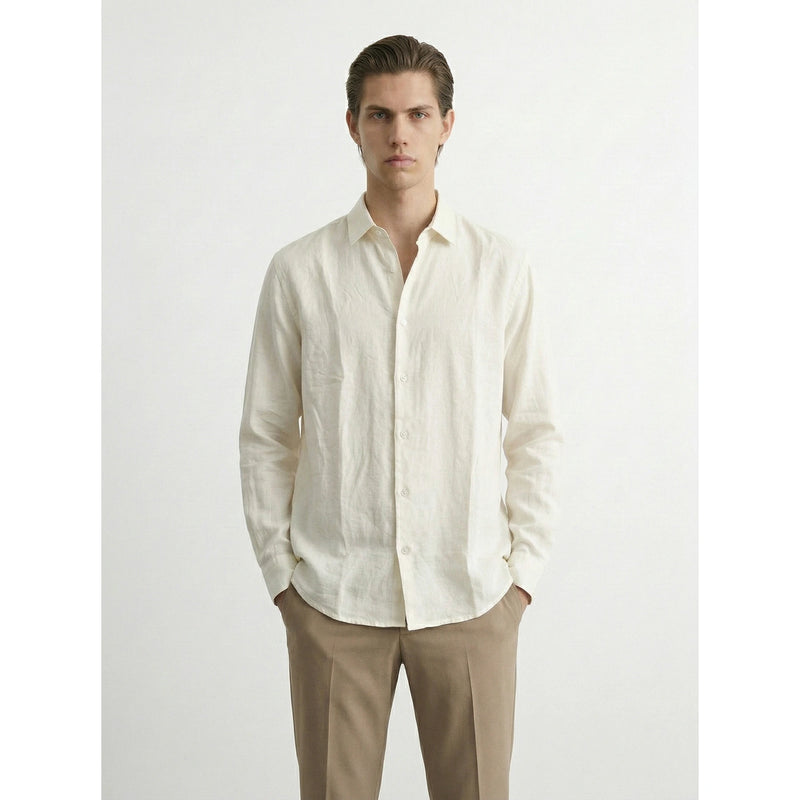 Ecru Linen Oversized Shirt | Montivo Pakistan