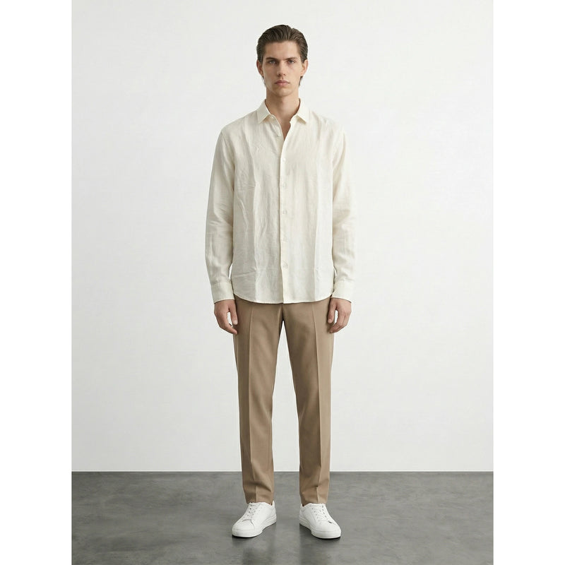 Ecru Linen Oversized Shirt | Montivo Pakistan