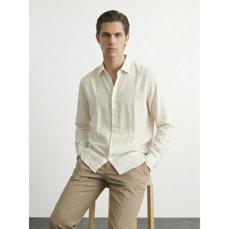 Ecru Linen Oversized Shirt | Montivo Pakistan