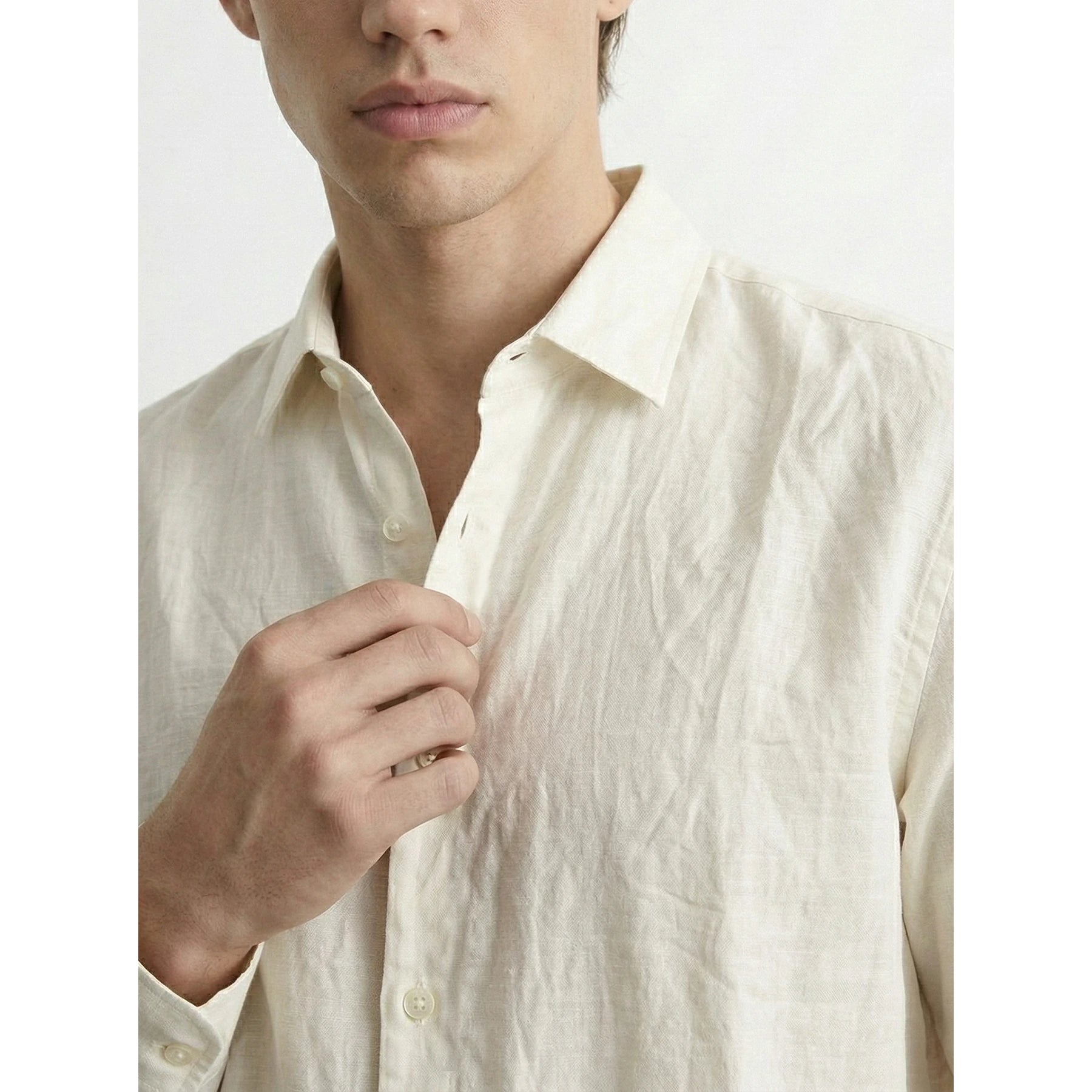 Ecru Linen Oversized Shirt | Montivo Pakistan