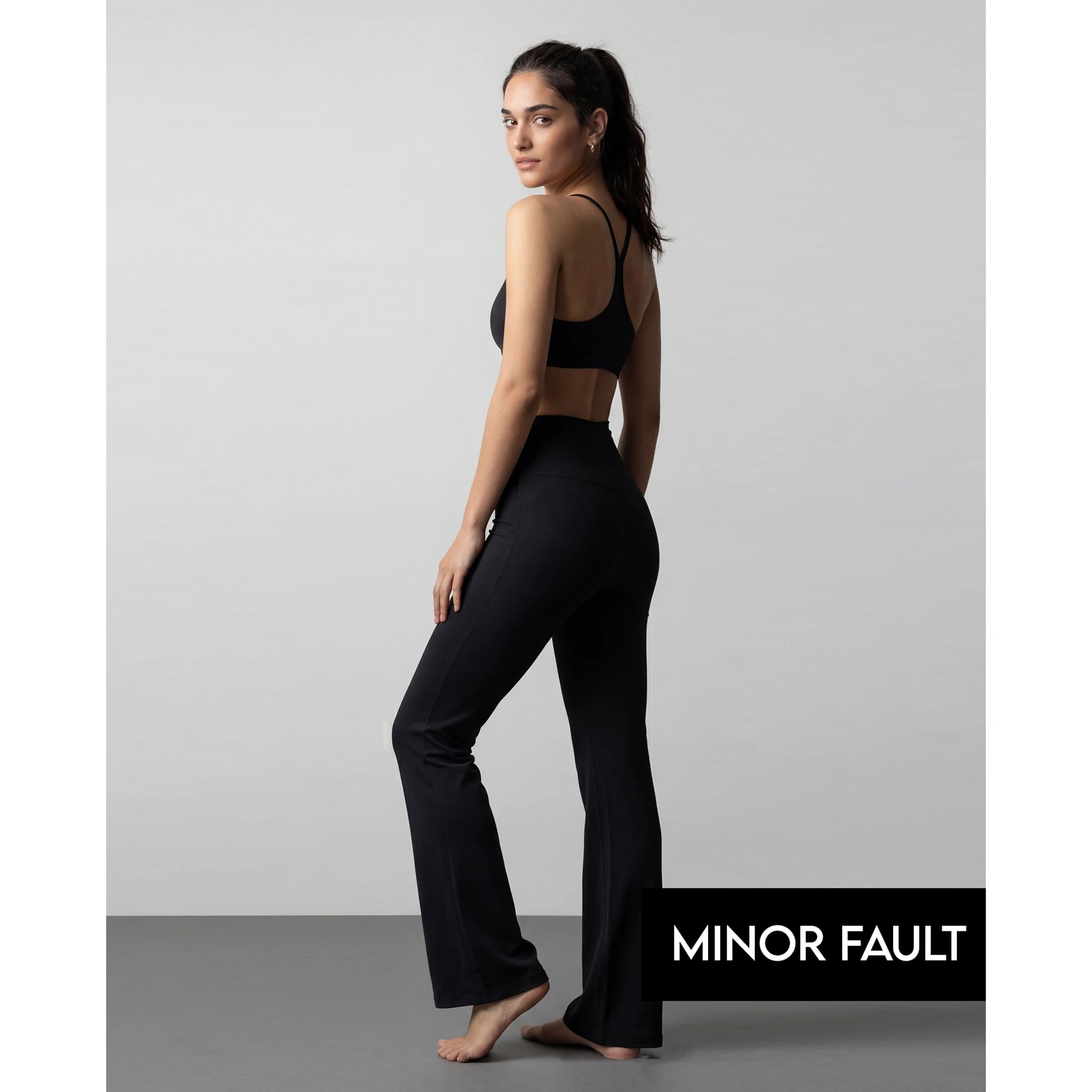 (Minor Fault) Black Flared Yoga Pants | Montivo Pakistan
