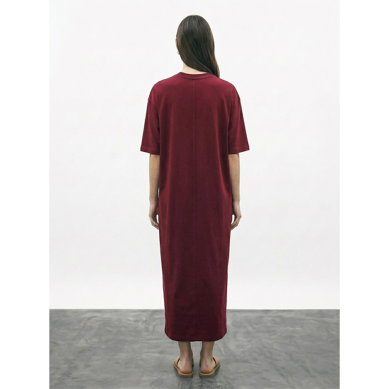 Burgundy Oversized Maxi Dress | Montivo Pakistan