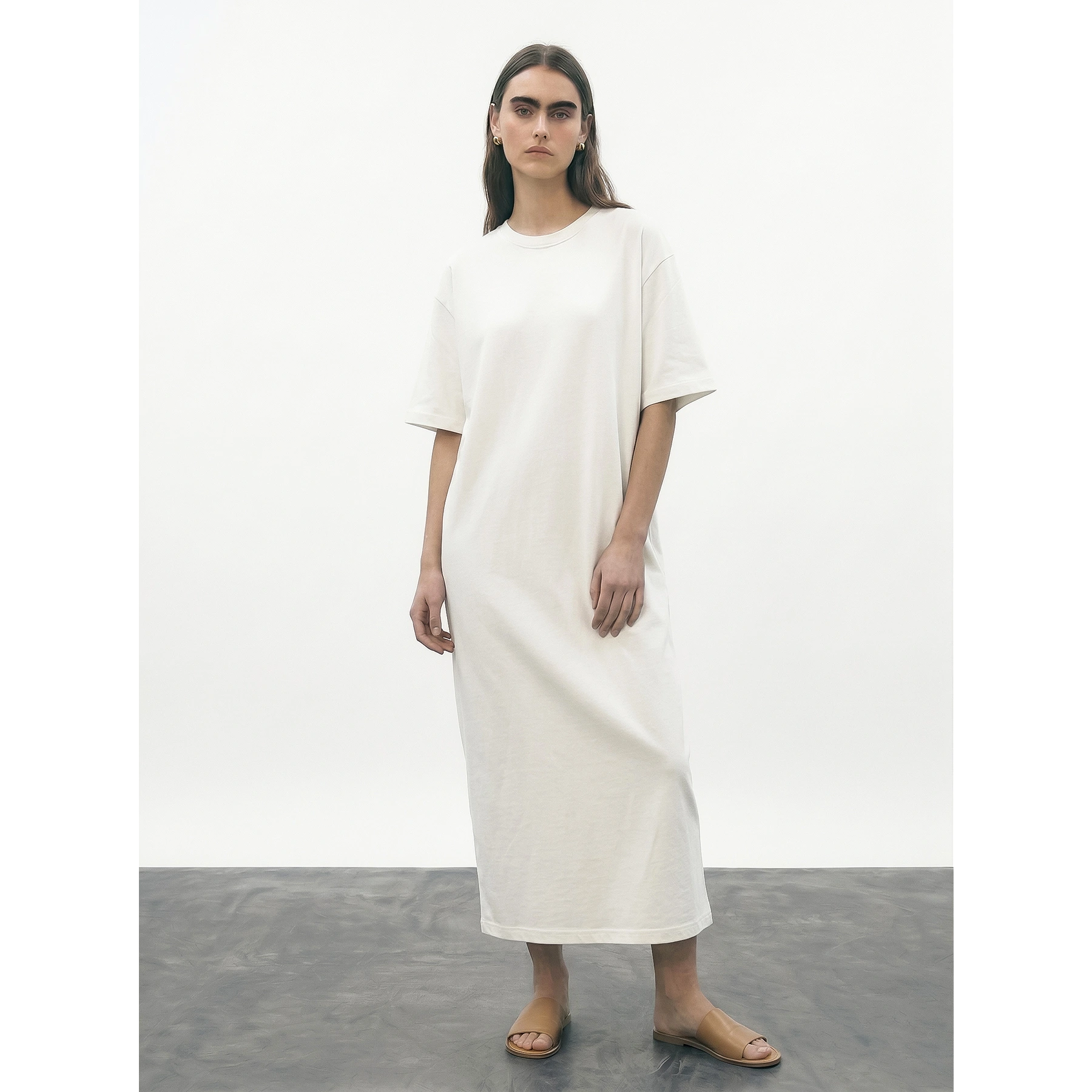 Off-White Oversized Maxi Dress | Montivo Pakistan