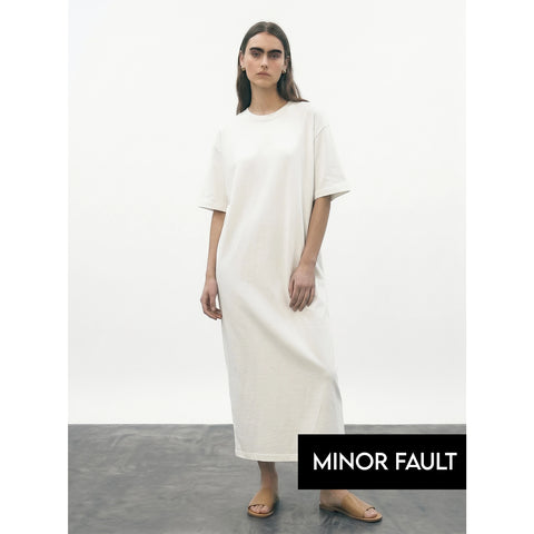 (Minor Fault) Off-White Oversized Maxi Dress | Montivo Pakistan