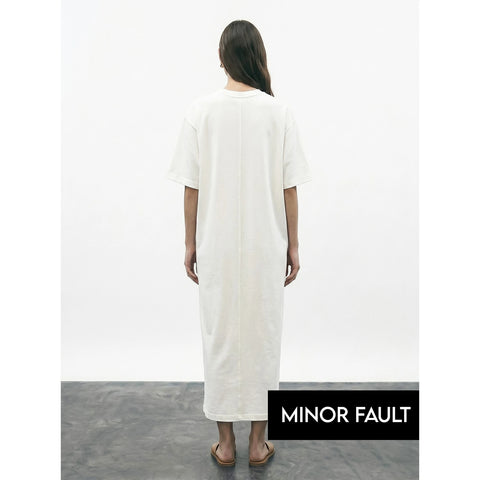(Minor Fault) Off-White Oversized Maxi Dress | Montivo Pakistan