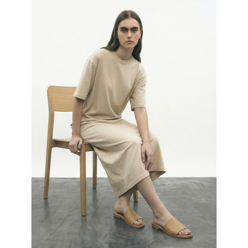 Beige Oversized Maxi Dress | Montivo Pakistan