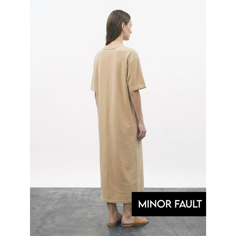 (Minor Fault) Wheat Oversized Maxi Dress | Montivo Pakistan