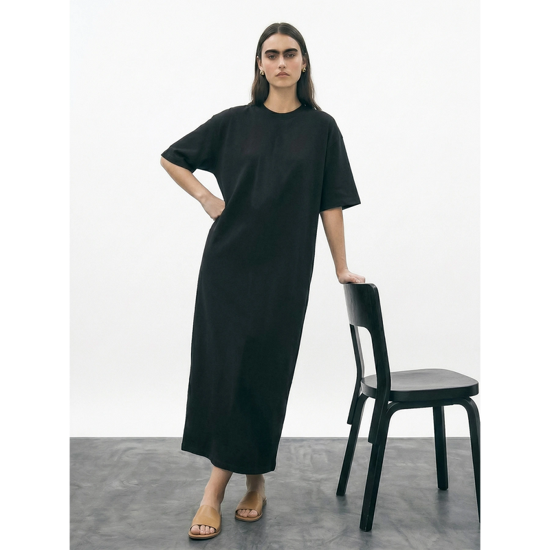 Black Oversized Maxi Dress | Montivo Pakistan