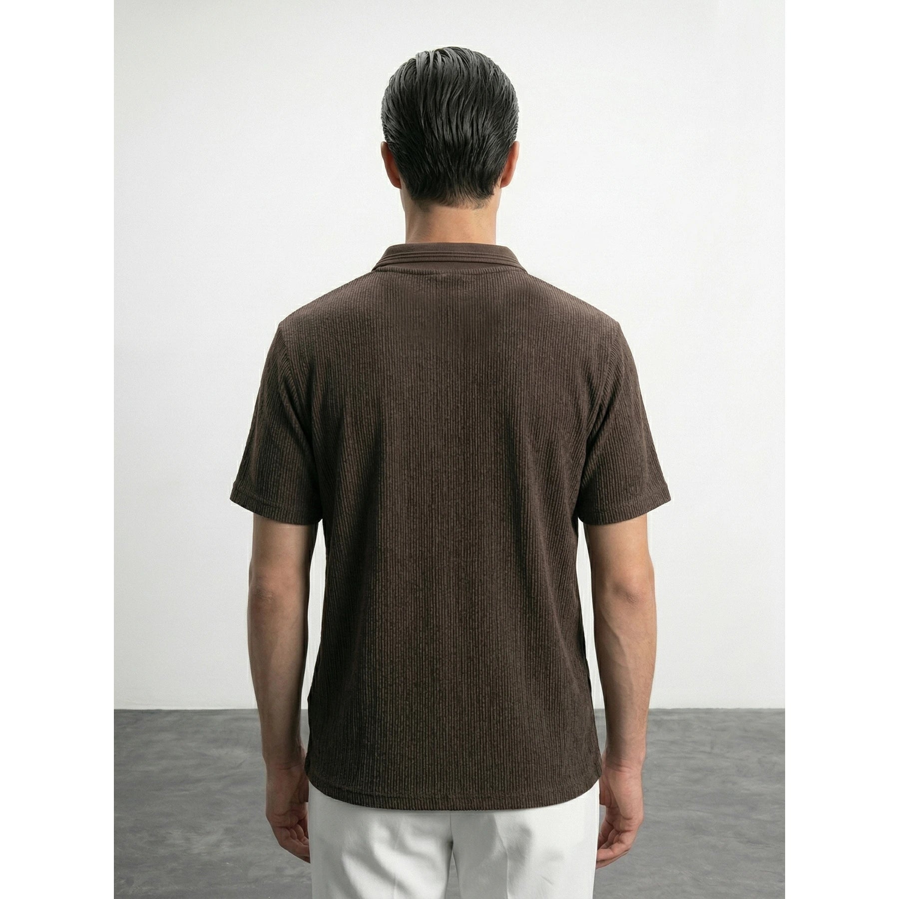 Brown Textured Half Sleeves Polo | Montivo Pakistan
