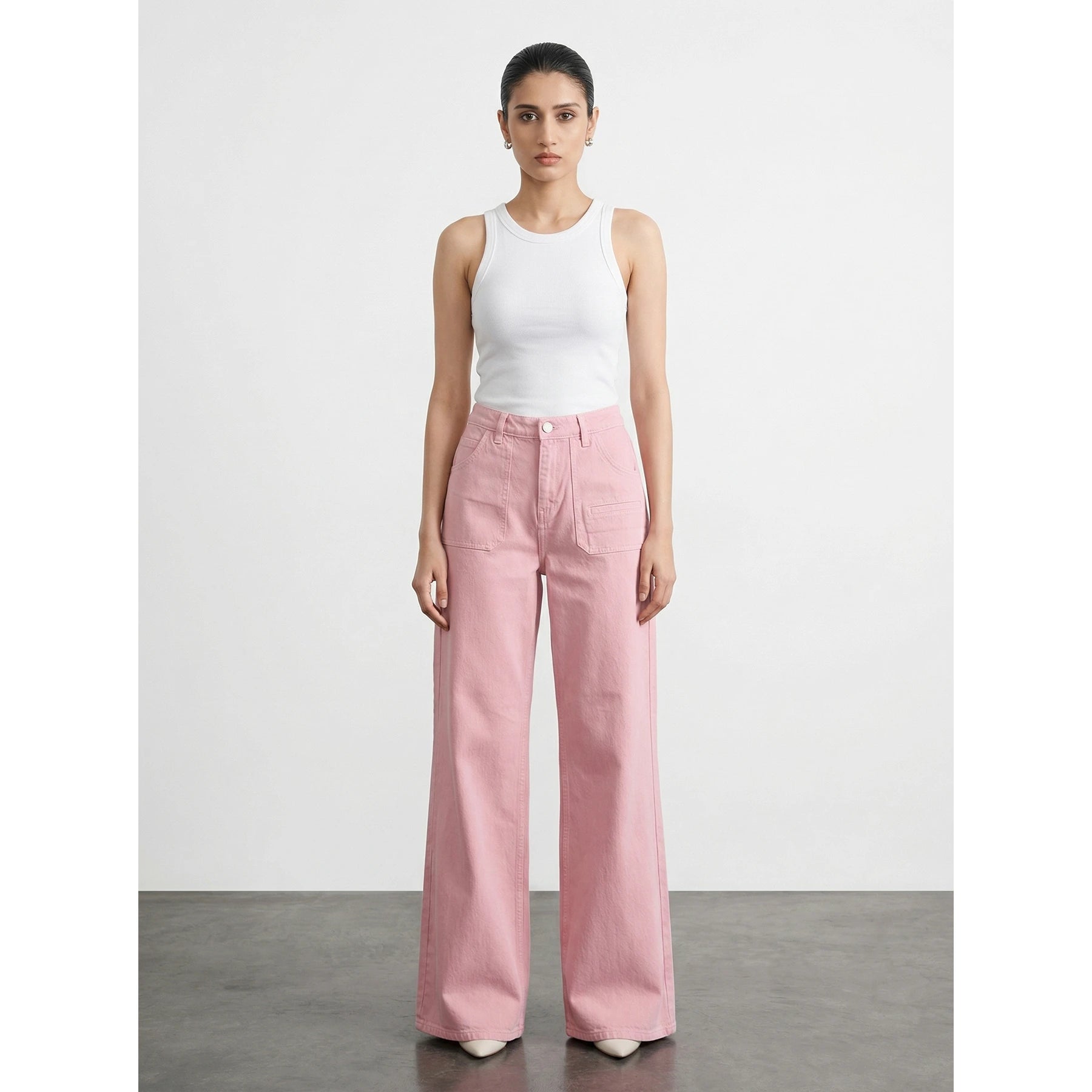 Pink Wide Leg Jeans | Montivo Pakistan