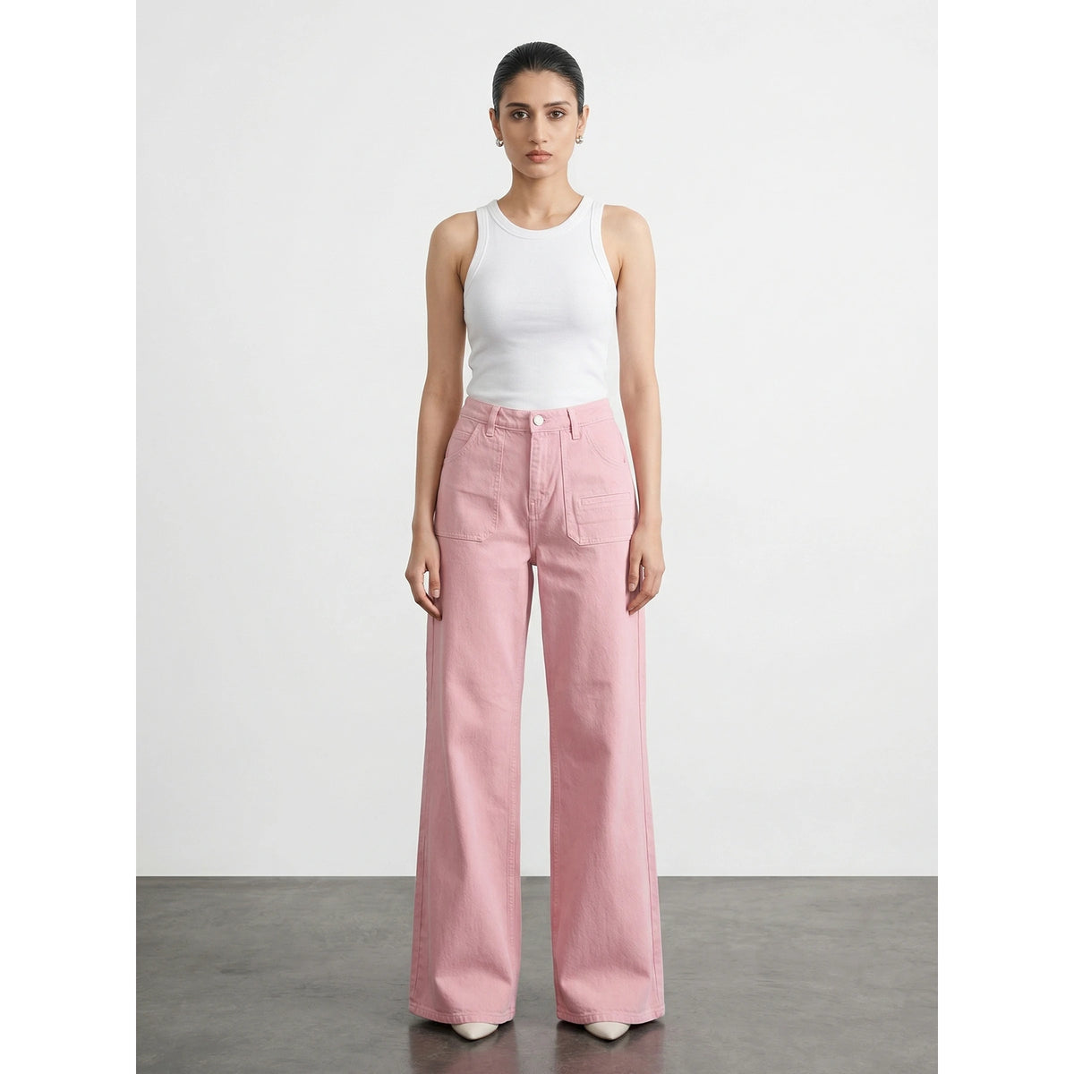 Pink Wide Leg Jeans | Montivo Pakistan