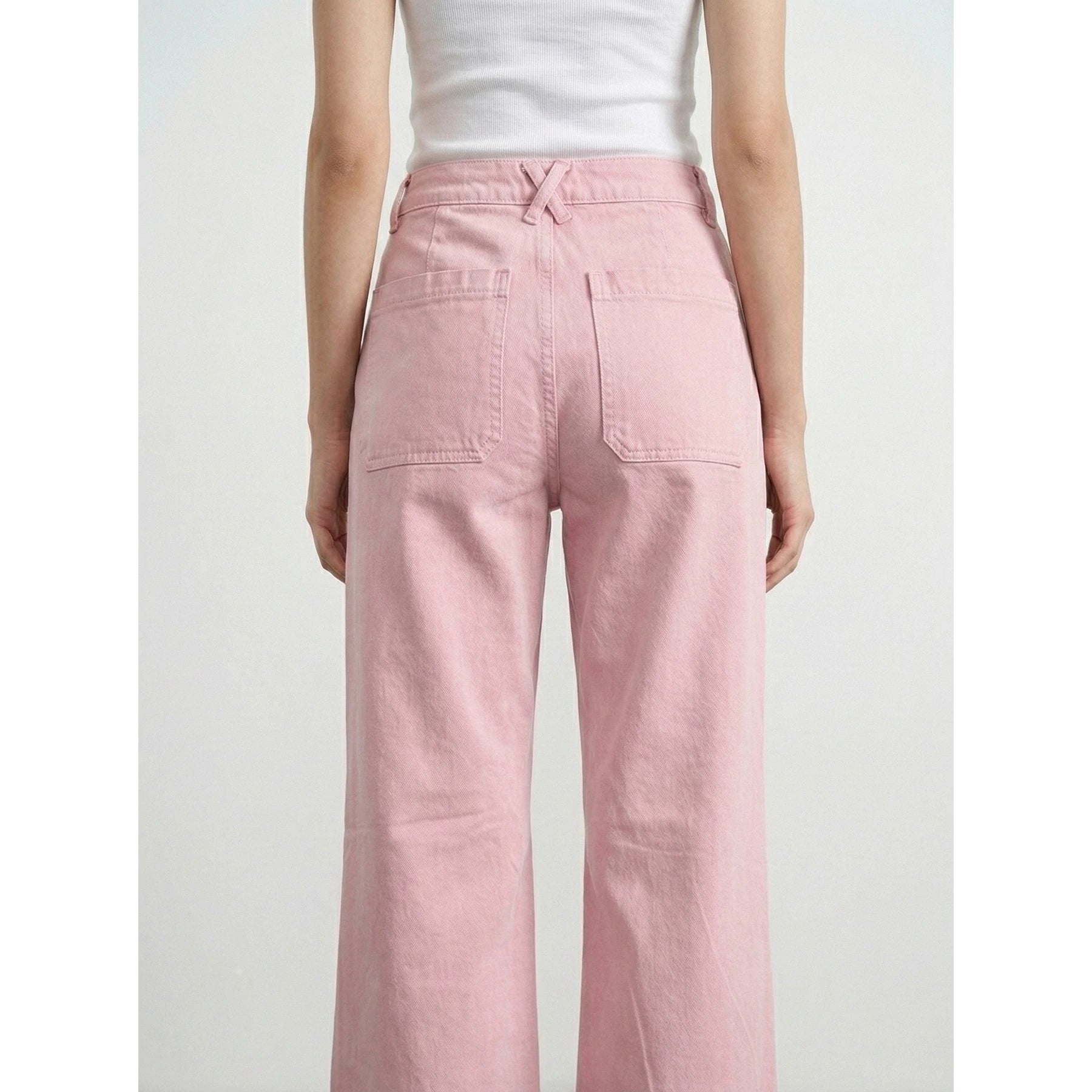 Baby Pink Wide Leg Jeans | Montivo Pakistan