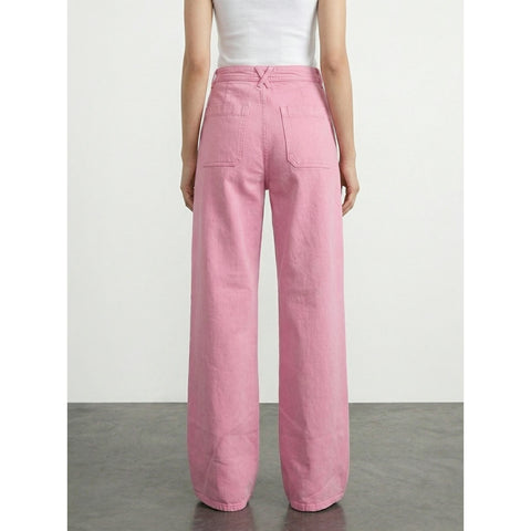 Pink Pockets Wide Leg Jeans | Montivo Pakistan
