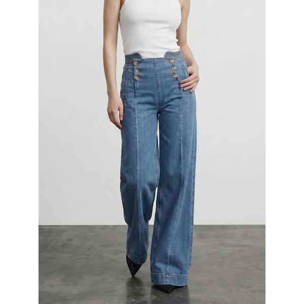 Mid Blue Wide Leg Jeans | Montivo Pakistan