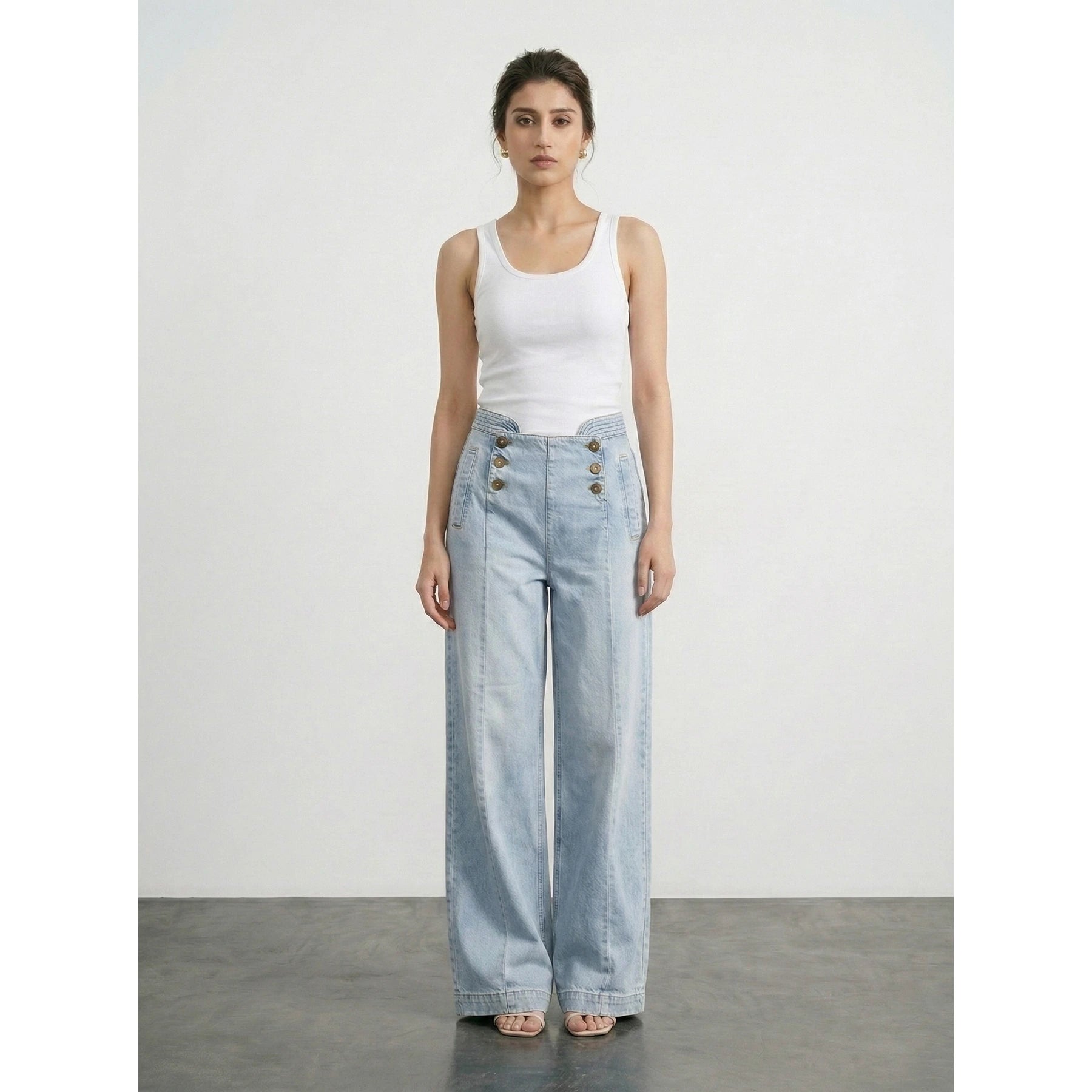 Light Blue Wide Leg Jeans | Montivo Pakistan