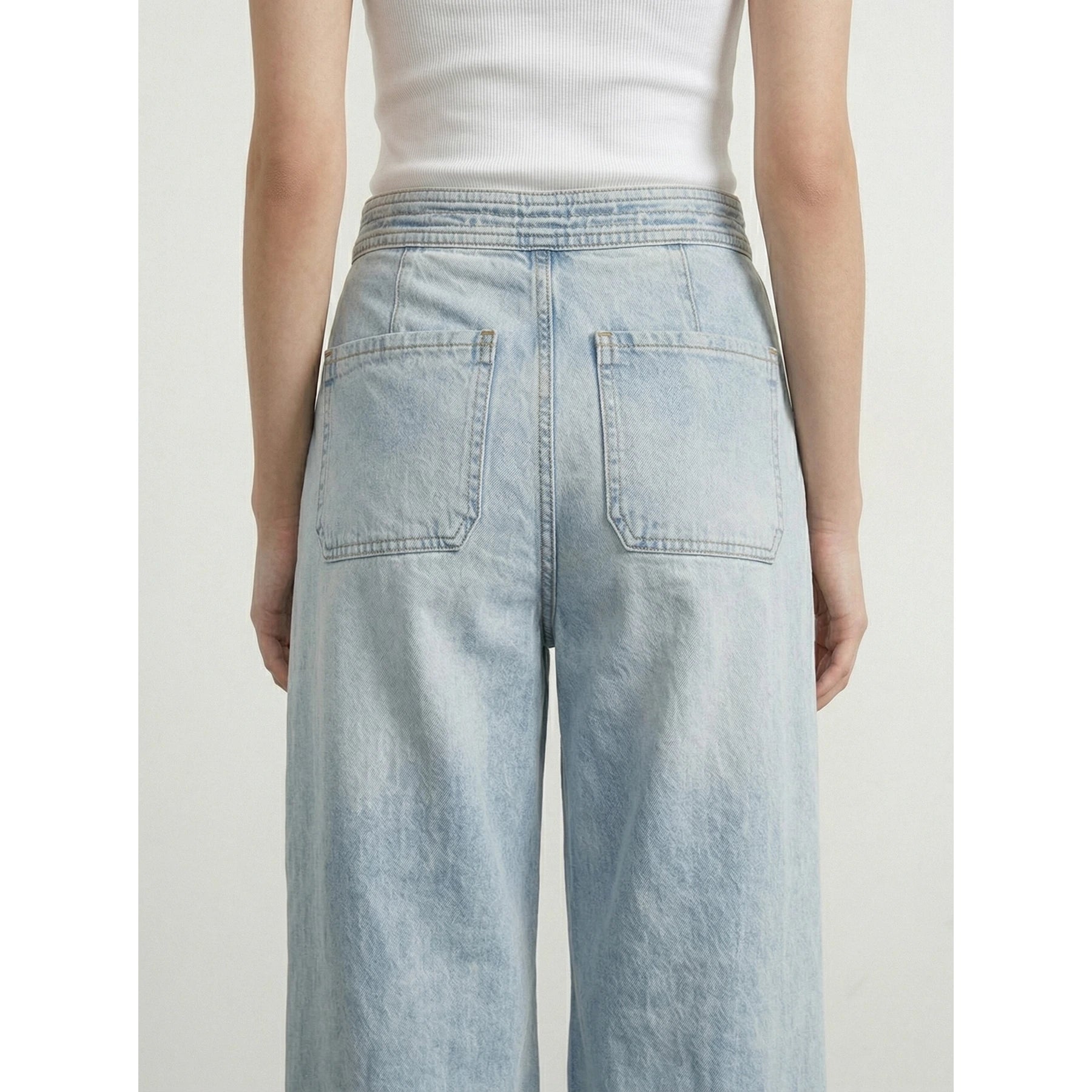 Light Blue Wide Leg Jeans | Montivo Pakistan