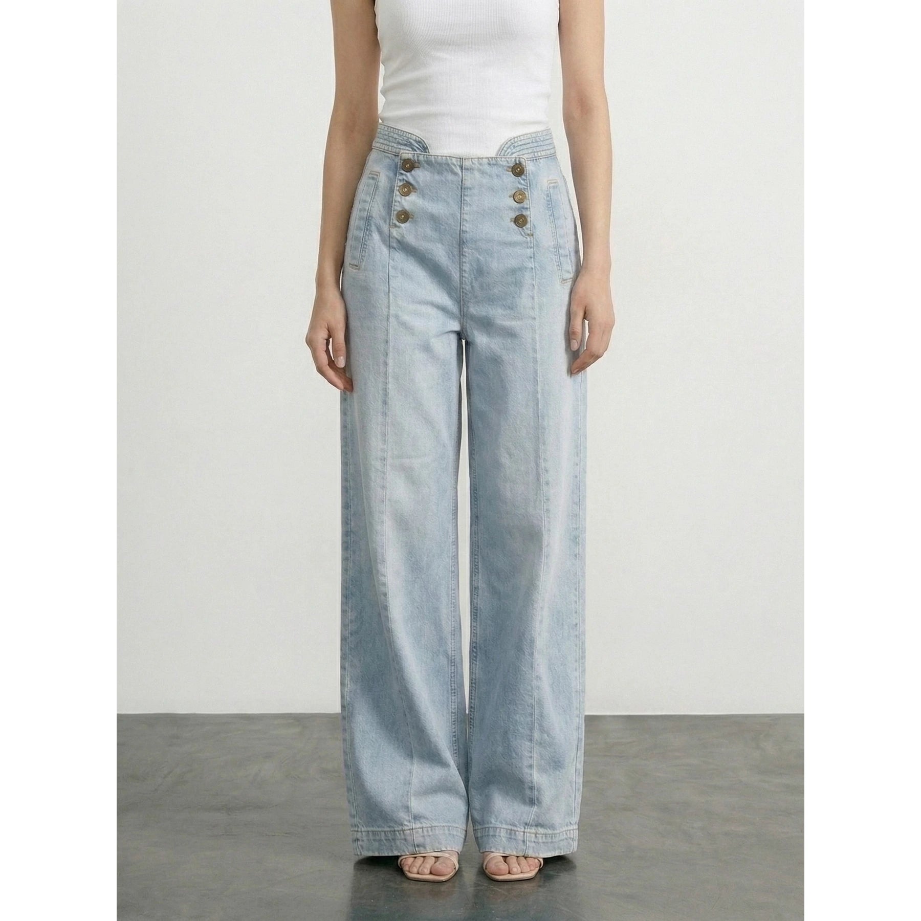 Light Blue Wide Leg Jeans | Montivo Pakistan