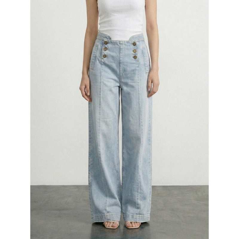 Light Blue Wide Leg Jeans | Montivo Pakistan