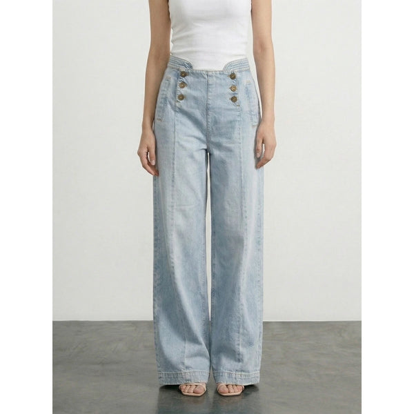 Light Blue Wide Leg Jeans | Montivo Pakistan