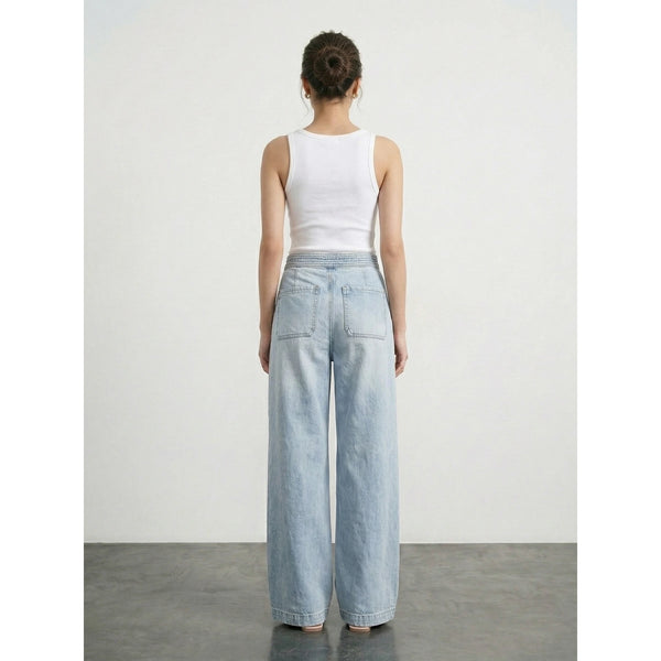 Light Blue Wide Leg Jeans | Montivo Pakistan