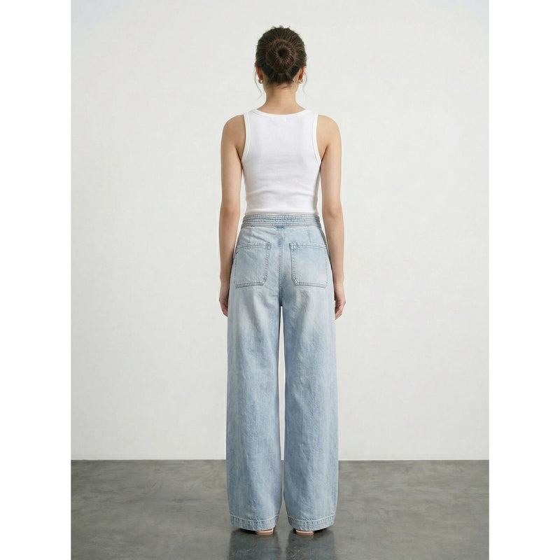 Light Blue Wide Leg Jeans | Montivo Pakistan
