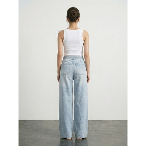 Light Blue Wide Leg Jeans | Montivo Pakistan