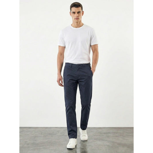 Navy Straight Fit Chinos