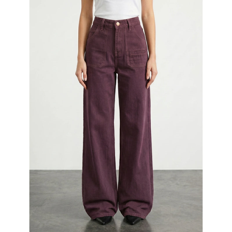 Plum Wide Leg Jeans | Montivo Pakistan