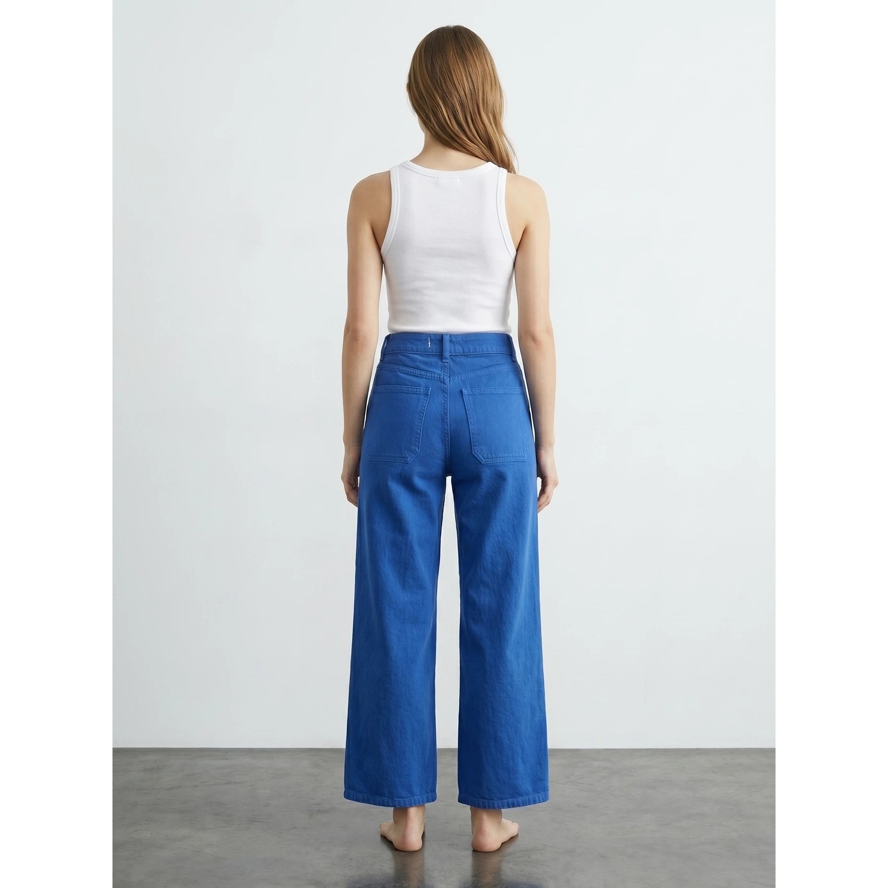Royal Blue Wide Leg Jeans | Montivo Pakistan