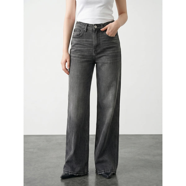 Grey Wide Leg Jeans | Montivo Pakistan