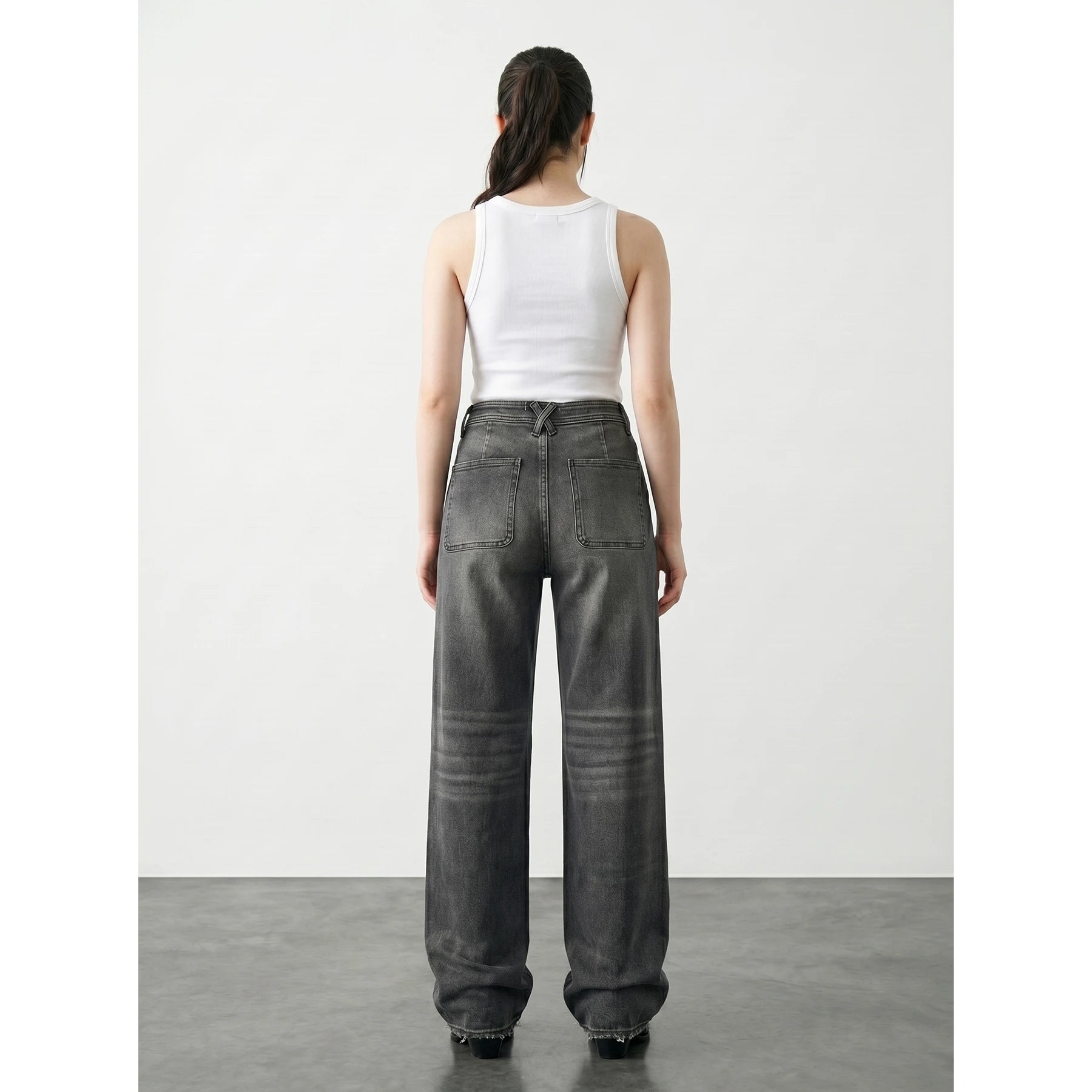 Grey Wide Leg Jeans | Montivo Pakistan