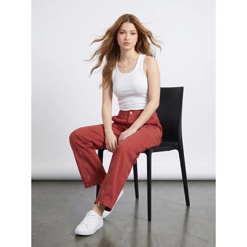 Red Straight Leg Cargo Trousers | Montivo Pakistan