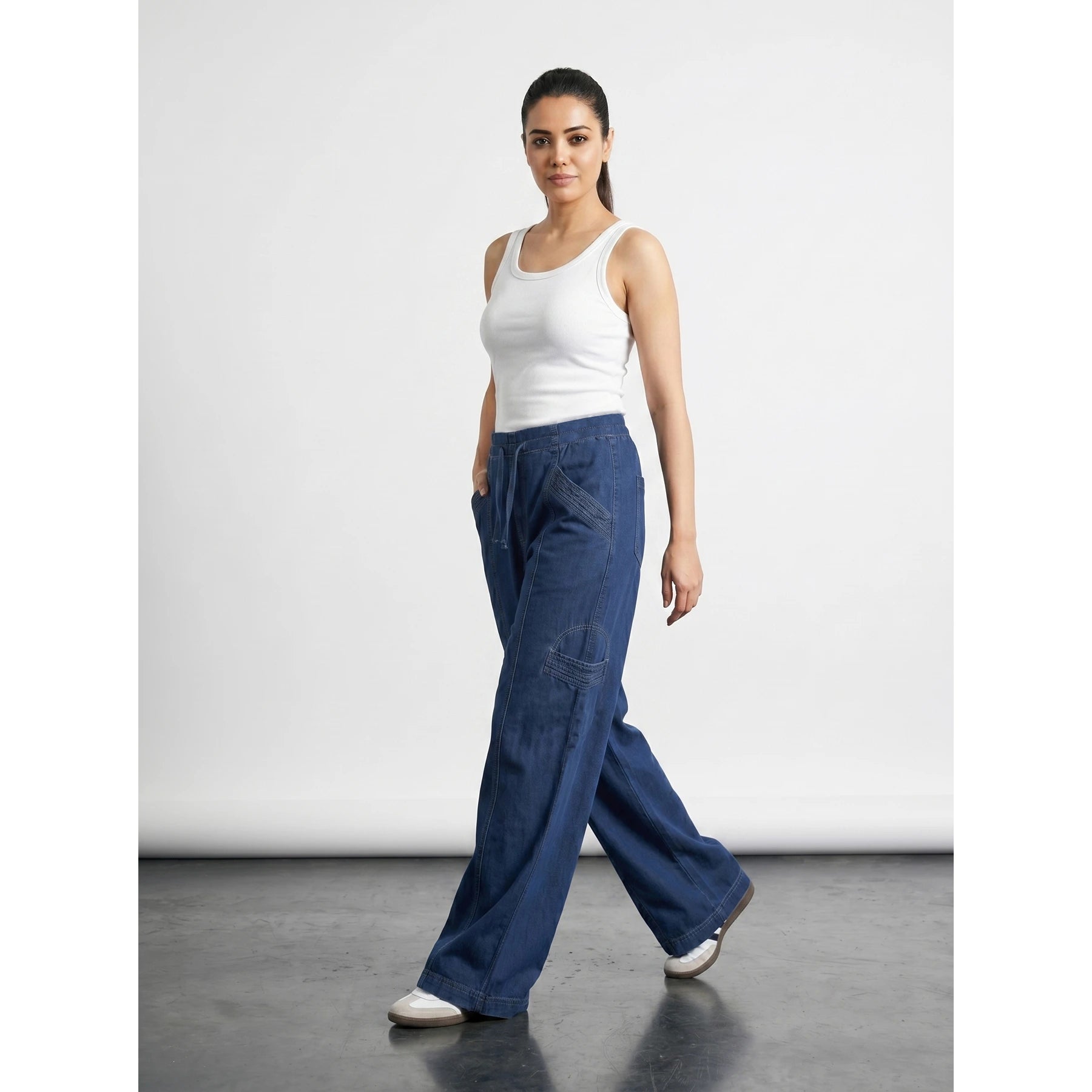Blue Straight Leg Trousers | Montivo Pakistan