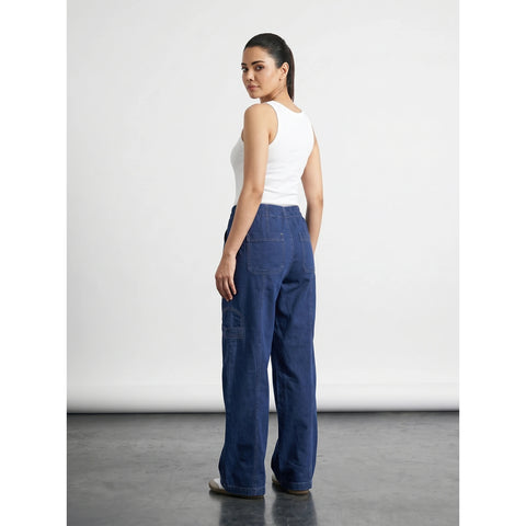 Blue Straight Leg Trousers | Montivo Pakistan