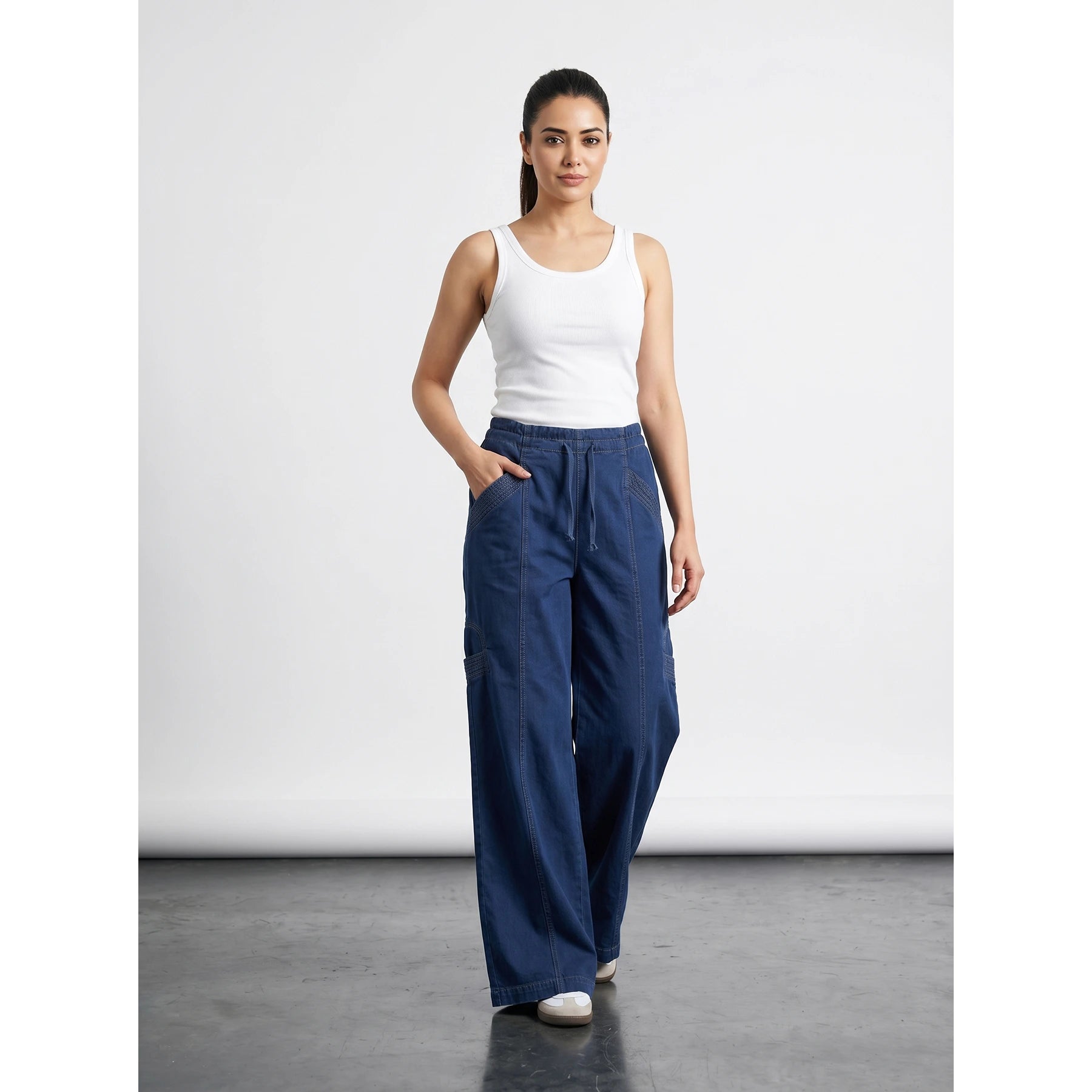 Blue Straight Leg Trousers | Montivo Pakistan