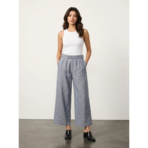 Grey Linen Wide Leg Jeans | Montivo Pakistan