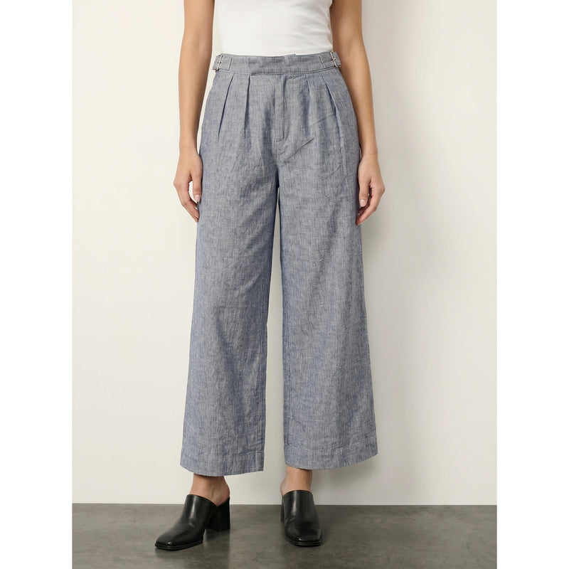 Grey Linen Wide Leg Jeans | Montivo Pakistan